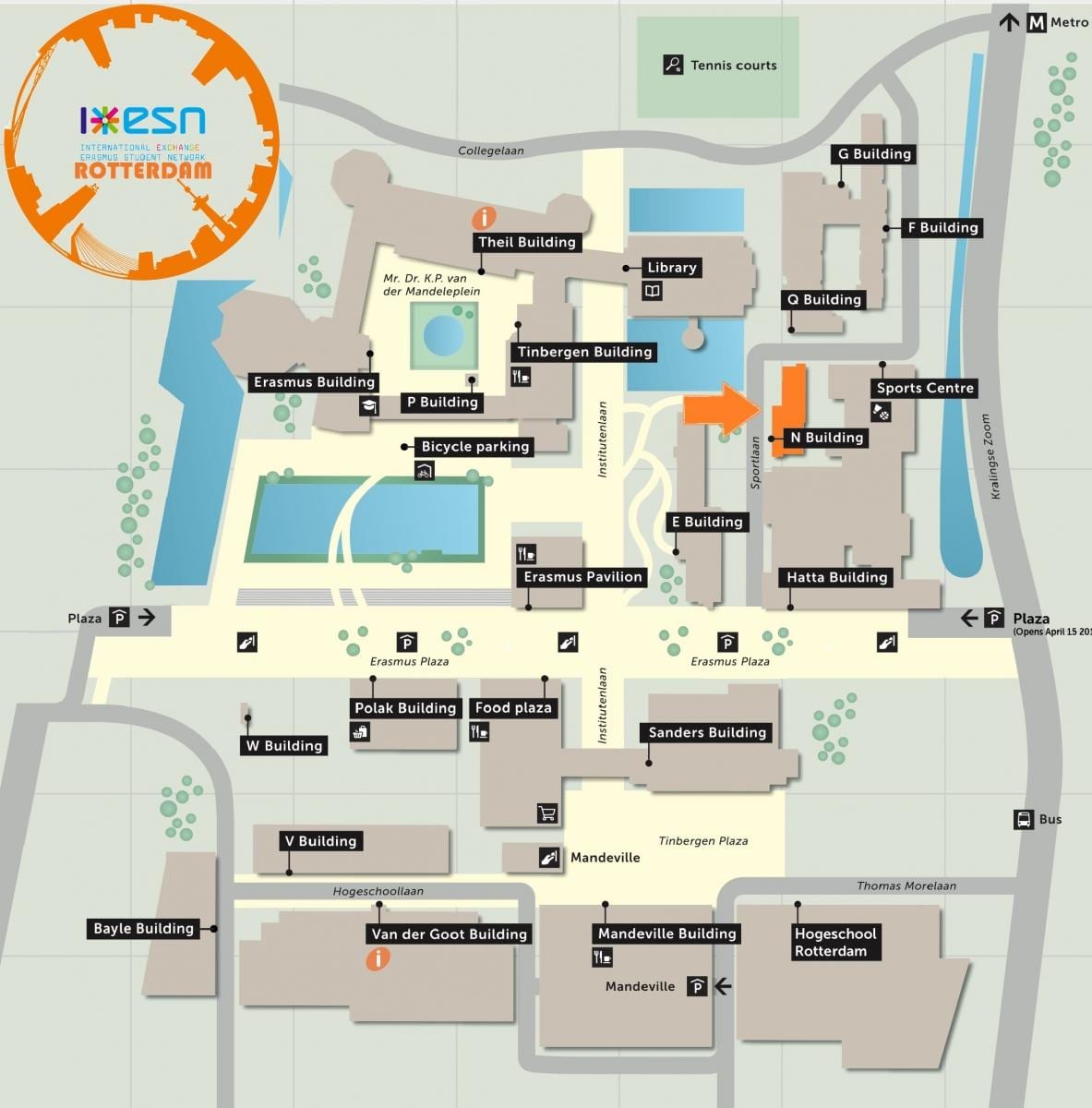 Kort over erasmus university Rotterdam 