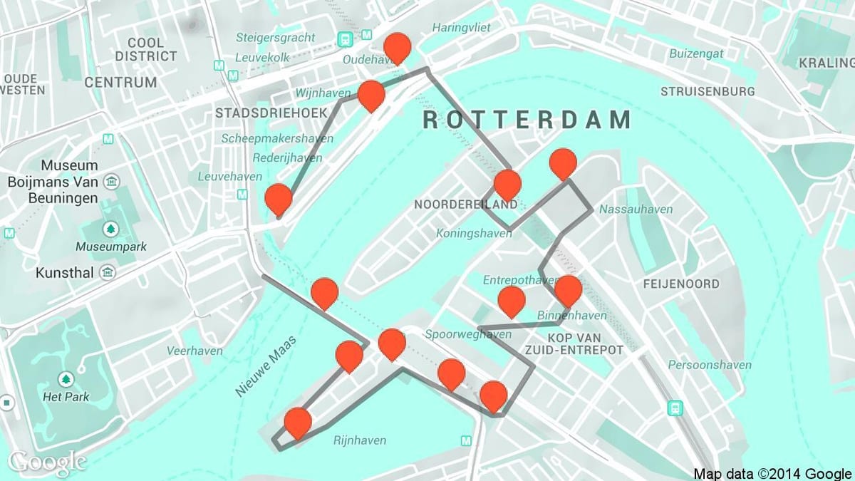 Kort over Rotterdam arkitektur 