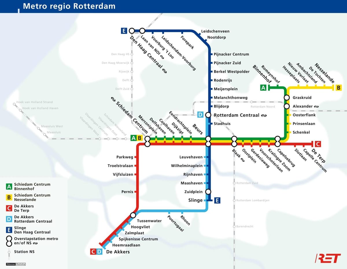 Rotterdam subway kort