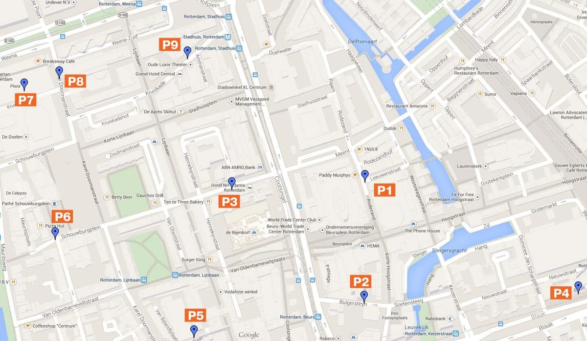 Kort over Rotterdam parkering zoner 