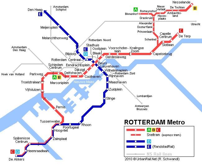ret Rotterdam sporvogn kort