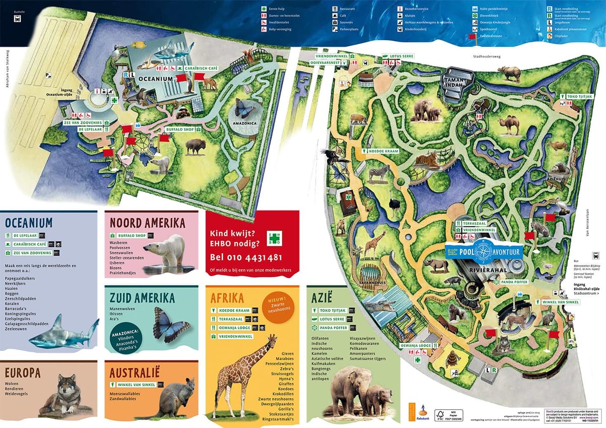 Kort over Rotterdam zoo 